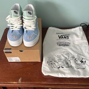 SANDY LIANGXSK8 HI SPONGEBOB VANS WITH SANDY ON THE BACK!